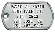 Personalized custom designed embossed tag